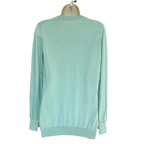 Ann Mashburn Size L Womens V-neck 100% Cashmere Sweater Pullover Mint Green - Picture 10 of 11
